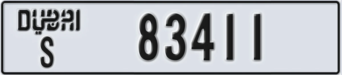 UAE License Plate Dubai S 83411