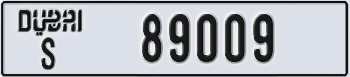 UAE License Plate Dubai S 89009