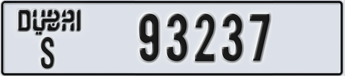 UAE License Plate Dubai S 93237
