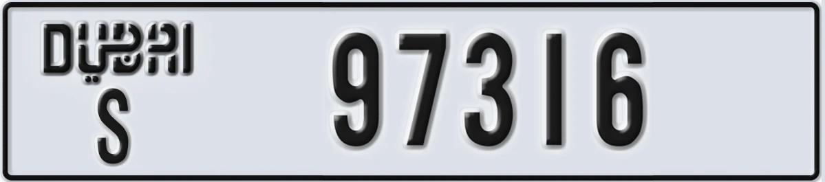 UAE License Plate Dubai S 97316