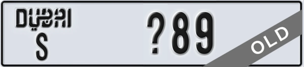 UAE License Plate Dubai S X89