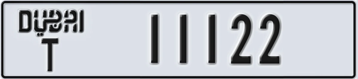 UAE License Plate Dubai T 11122