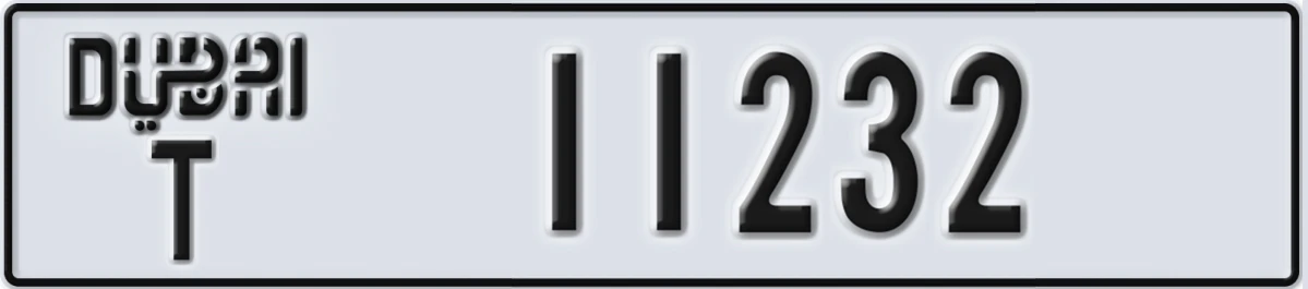 UAE License Plate Dubai T 11232