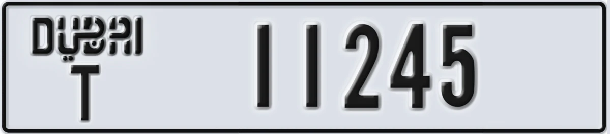 UAE License Plate Dubai T 11245