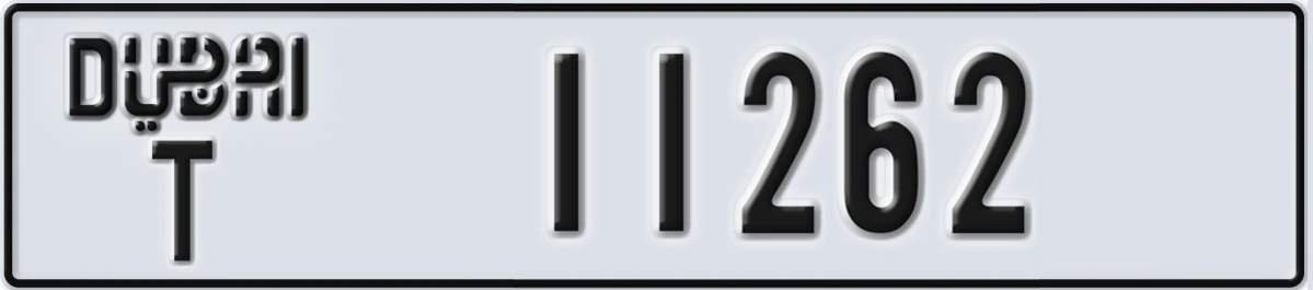 UAE License Plate Dubai T 11262
