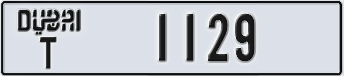 UAE License Plate Dubai T 1129