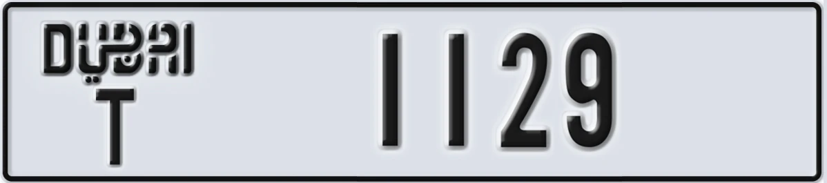 UAE License Plate Dubai T 1129