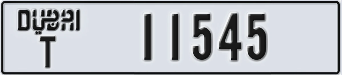 UAE License Plate Dubai T 11545
