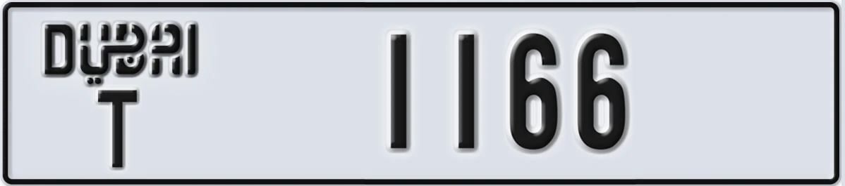 UAE License Plate Dubai T 1166