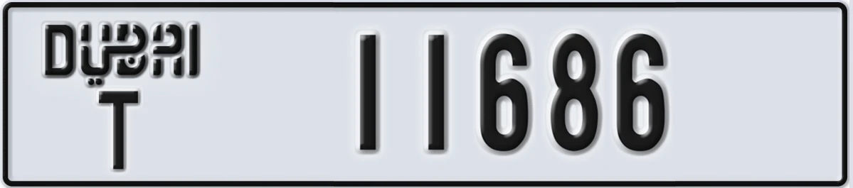 UAE License Plate Dubai T 11686