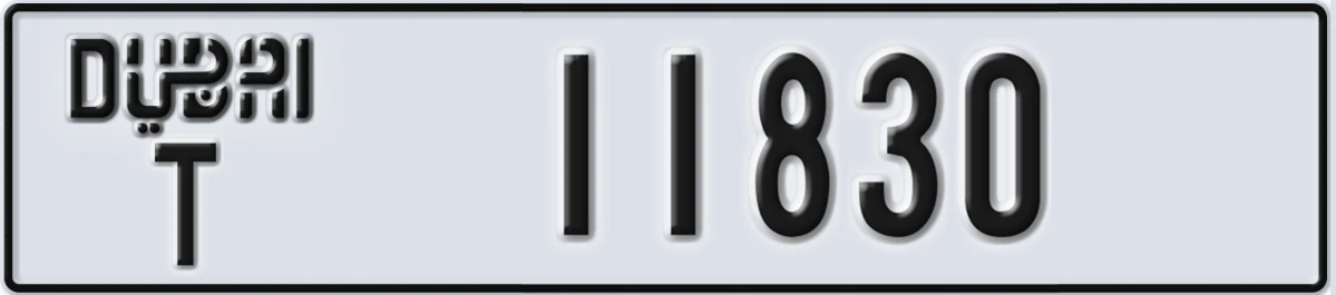 UAE License Plate Dubai T 11830