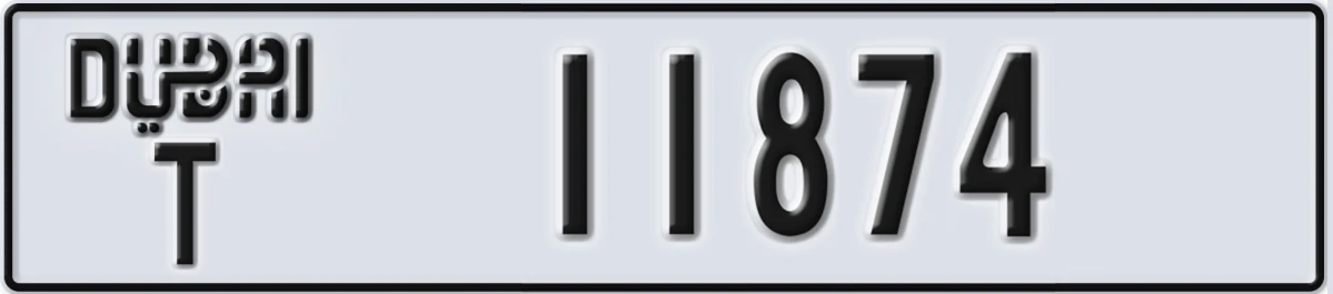 UAE License Plate Dubai T 11874