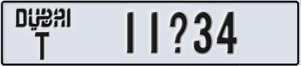 UAE License Plate Dubai T 11X34