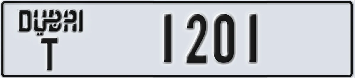 UAE License Plate Dubai T 1201
