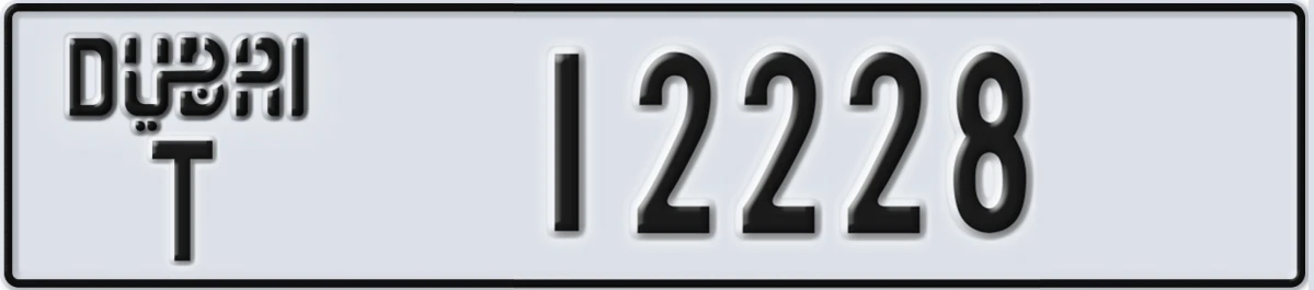 UAE License Plate Dubai T 12228