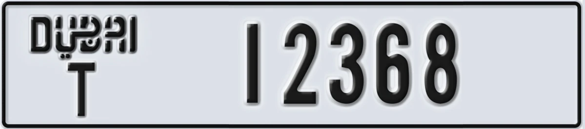 UAE License Plate Dubai T 12368