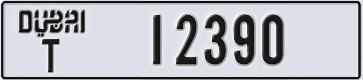 UAE License Plate Dubai T 12390