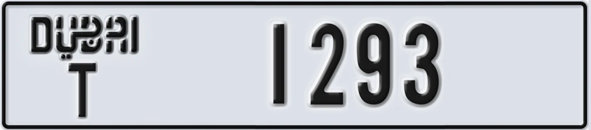 UAE License Plate Dubai T 1293