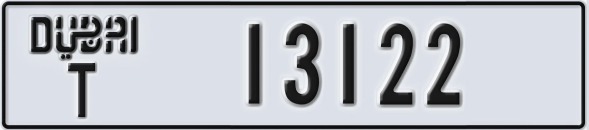 UAE License Plate Dubai T 13122