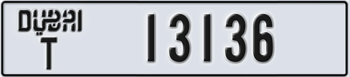 UAE License Plate Dubai T 13136