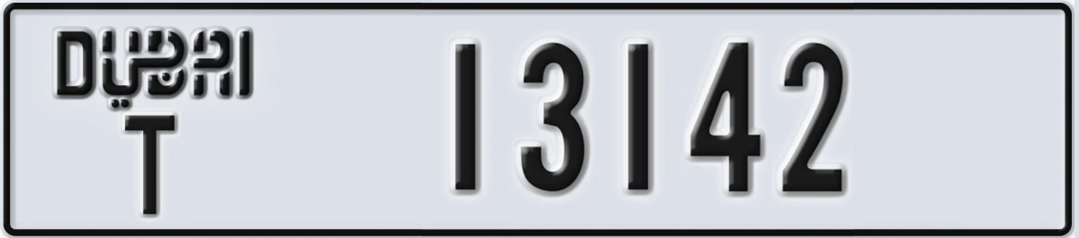 UAE License Plate Dubai T 13142