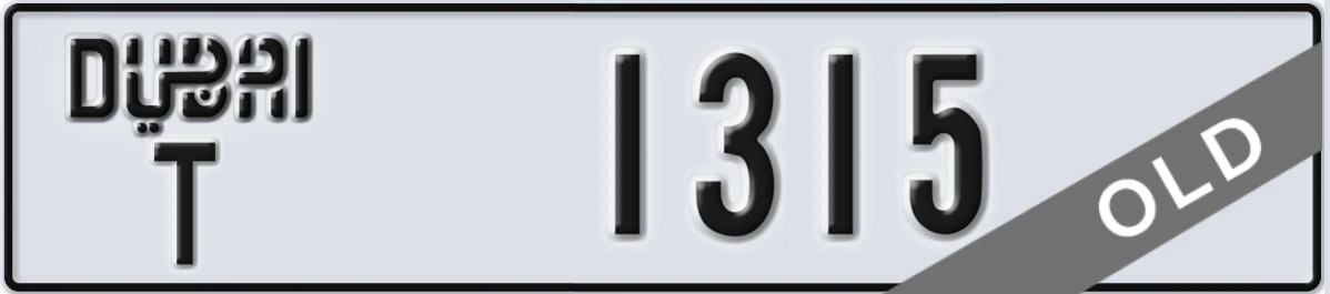 UAE License Plate Dubai T 1315