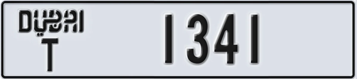 UAE License Plate Dubai T 1341
