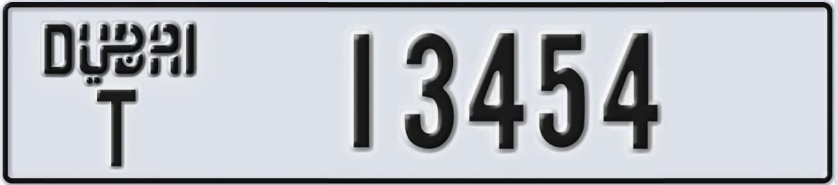 UAE License Plate Dubai T 13454
