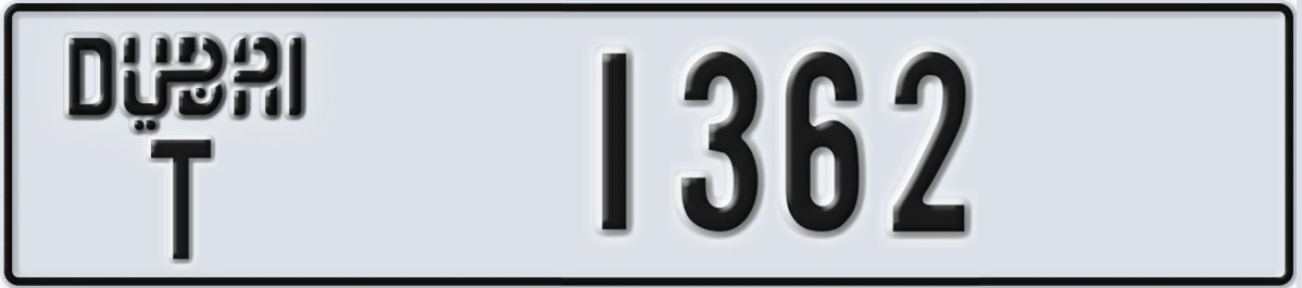 UAE License Plate Dubai T 1362
