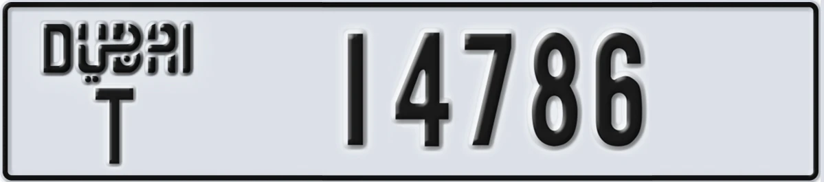 UAE License Plate Dubai T 14786