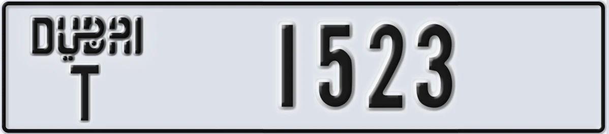 UAE License Plate Dubai T 1523