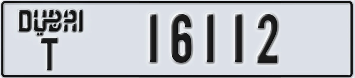 UAE License Plate Dubai T 16112