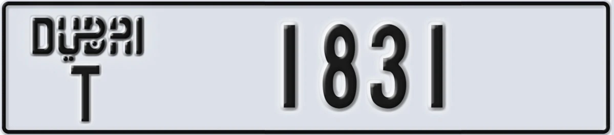 UAE License Plate Dubai T 1831