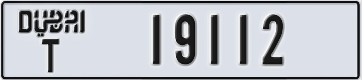 UAE License Plate Dubai T 19112