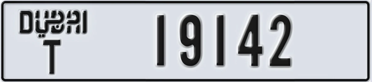 UAE License Plate Dubai T 19142