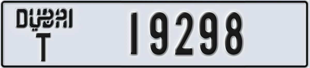 UAE License Plate Dubai T 19298