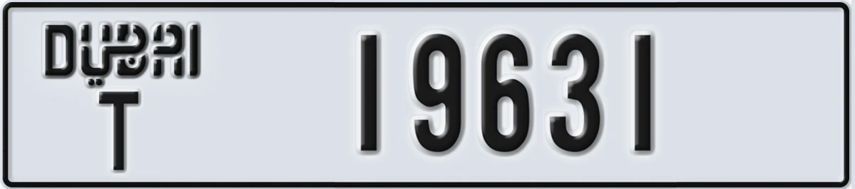 UAE License Plate Dubai T 19631