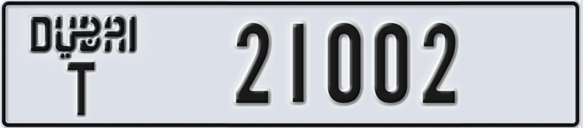 UAE License Plate Dubai T 21002