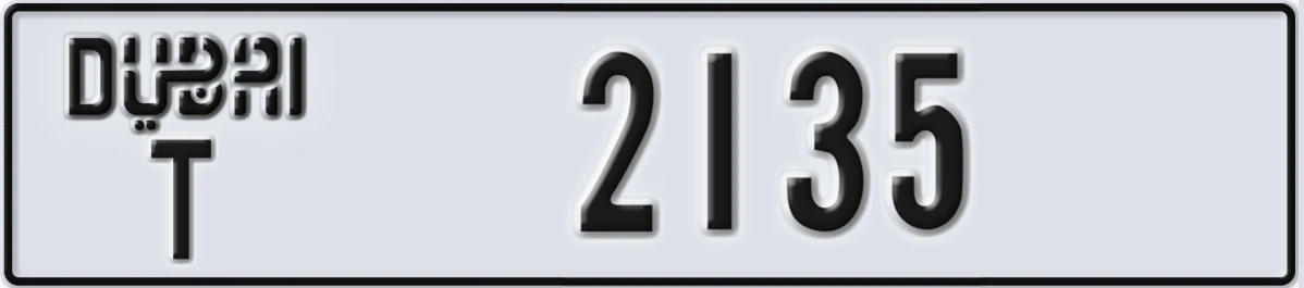 UAE License Plate Dubai T 2135