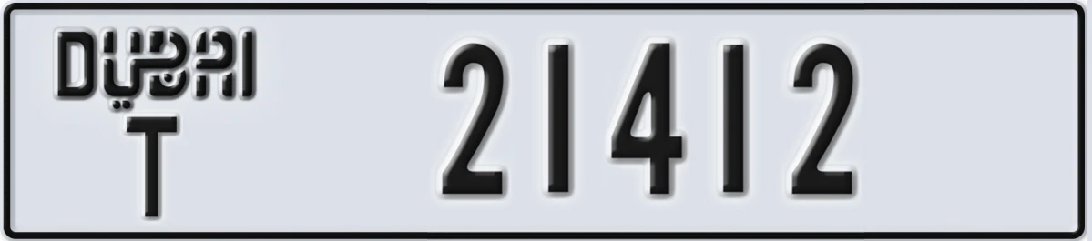 UAE License Plate Dubai T 21412