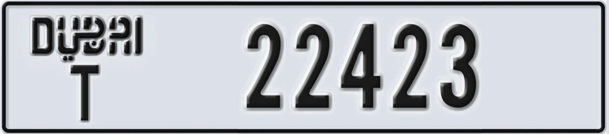 UAE License Plate Dubai T 22423