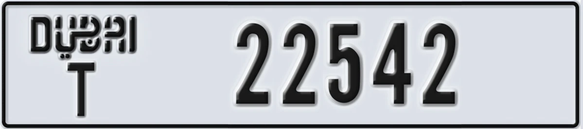UAE License Plate Dubai T 22542