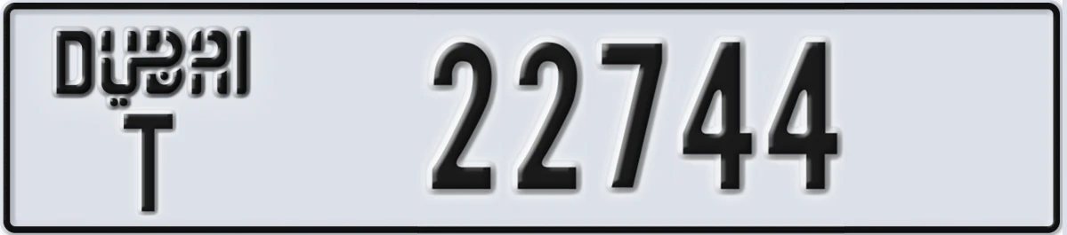 UAE License Plate Dubai T 22744
