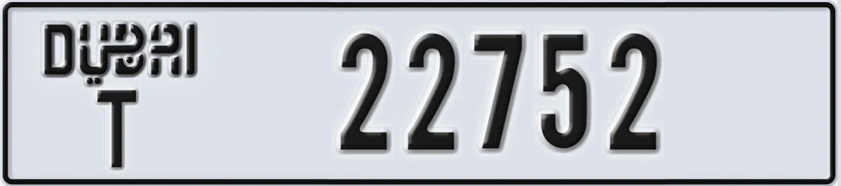 UAE License Plate Dubai T 22752