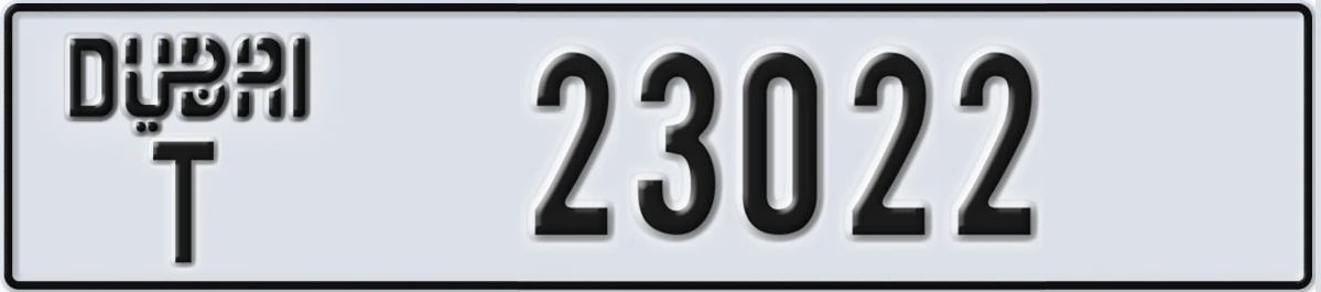 UAE License Plate Dubai T 23022