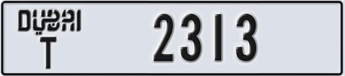 UAE License Plate Dubai T 2313