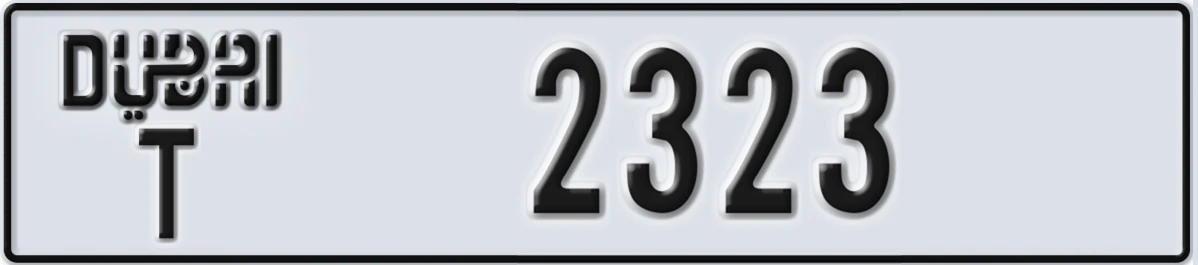 UAE License Plate Dubai T 2323