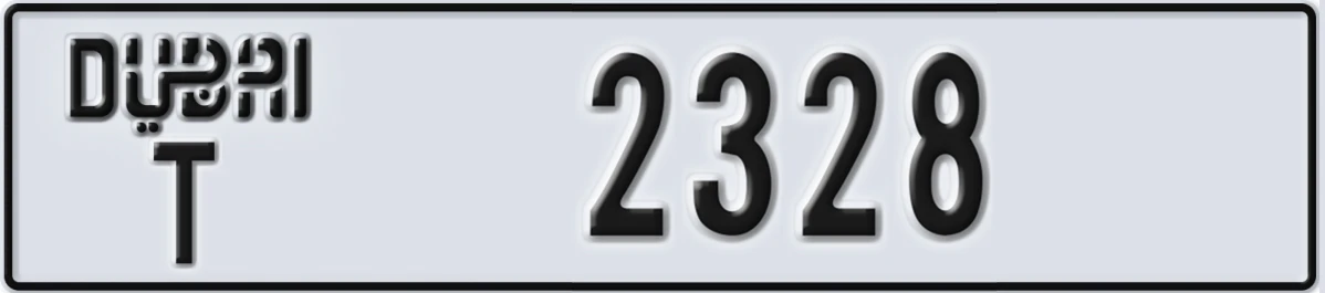 UAE License Plate Dubai T 2328