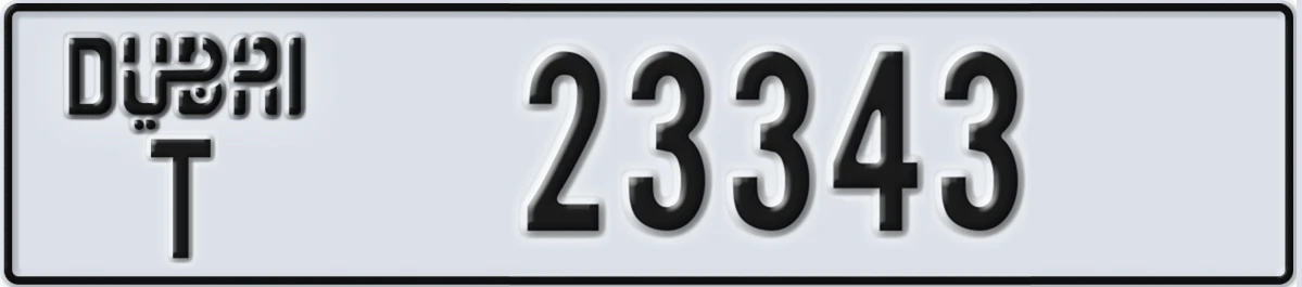 UAE License Plate Dubai T 23343
