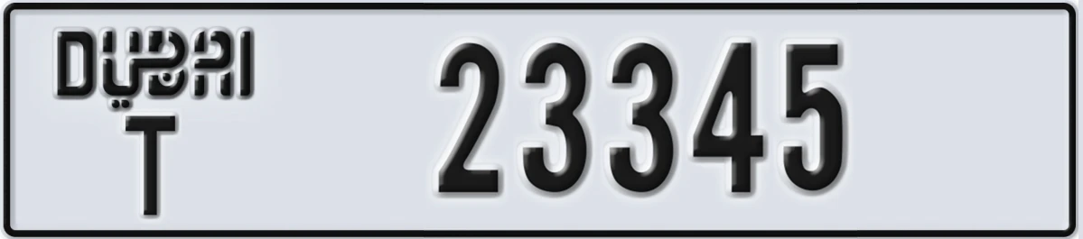 UAE License Plate Dubai T 23345